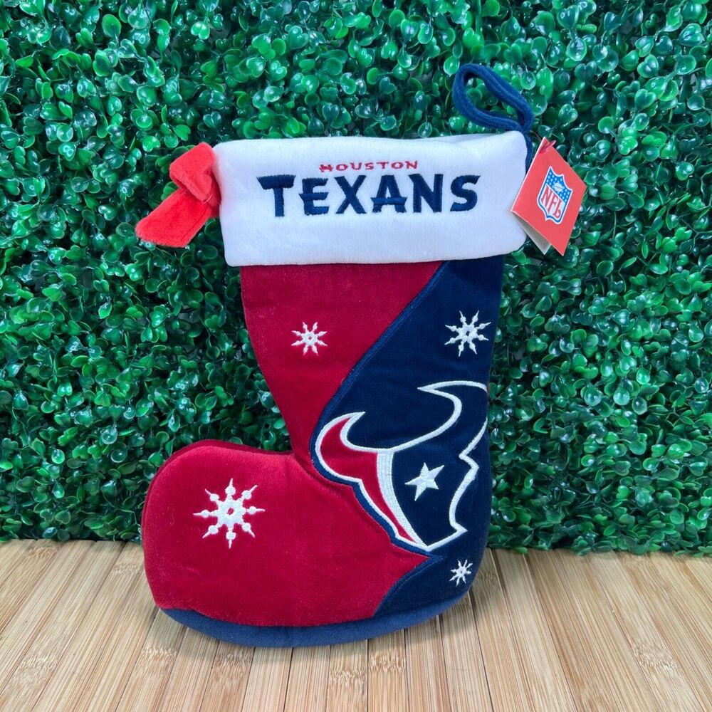 NWT Houston Texans NFL Football Chirstmas Stocking Team Beans Holiday New